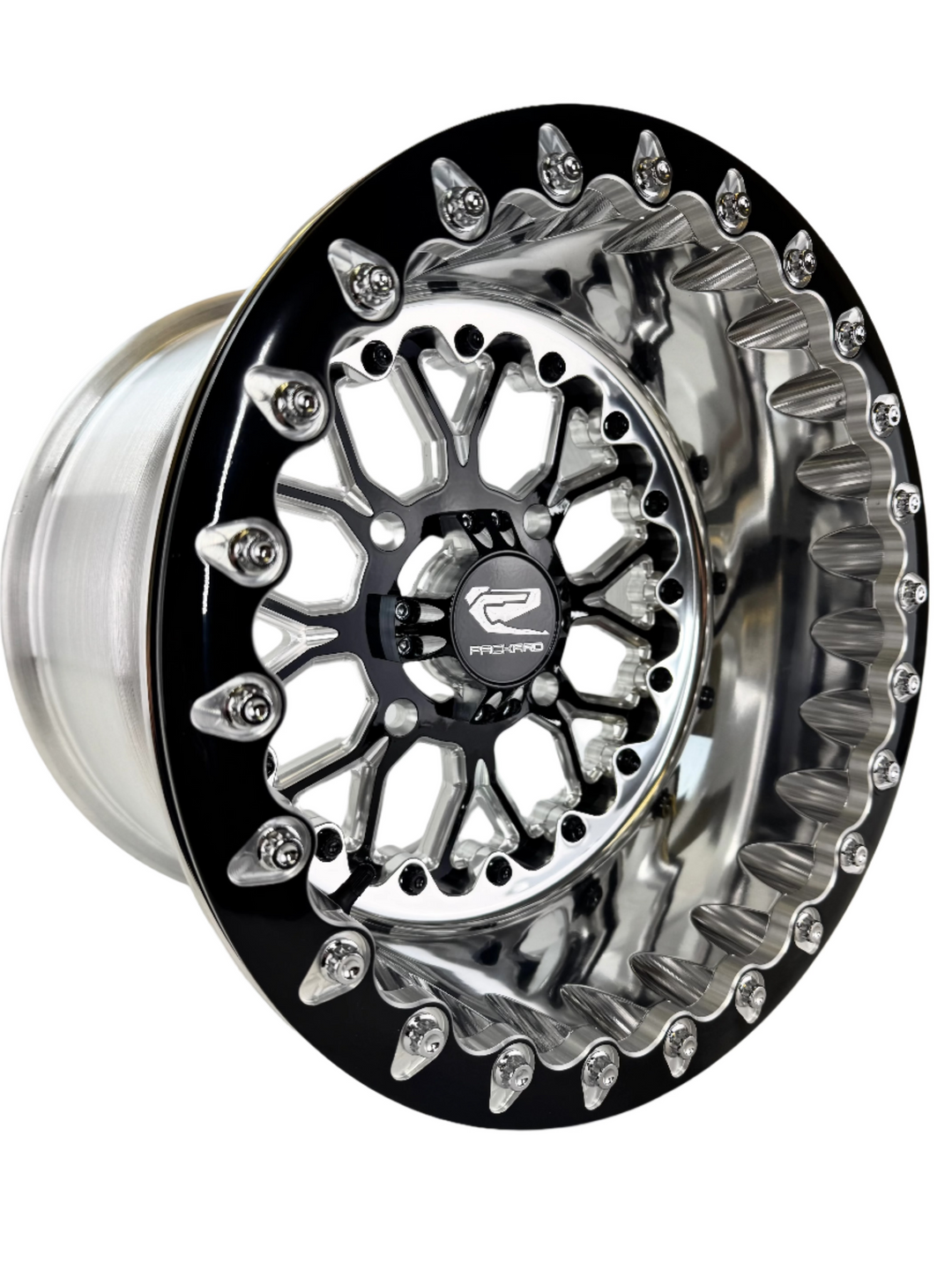 Wishbone - FF Forged Polished Beadlock - Gloss Black complete UTV wheel