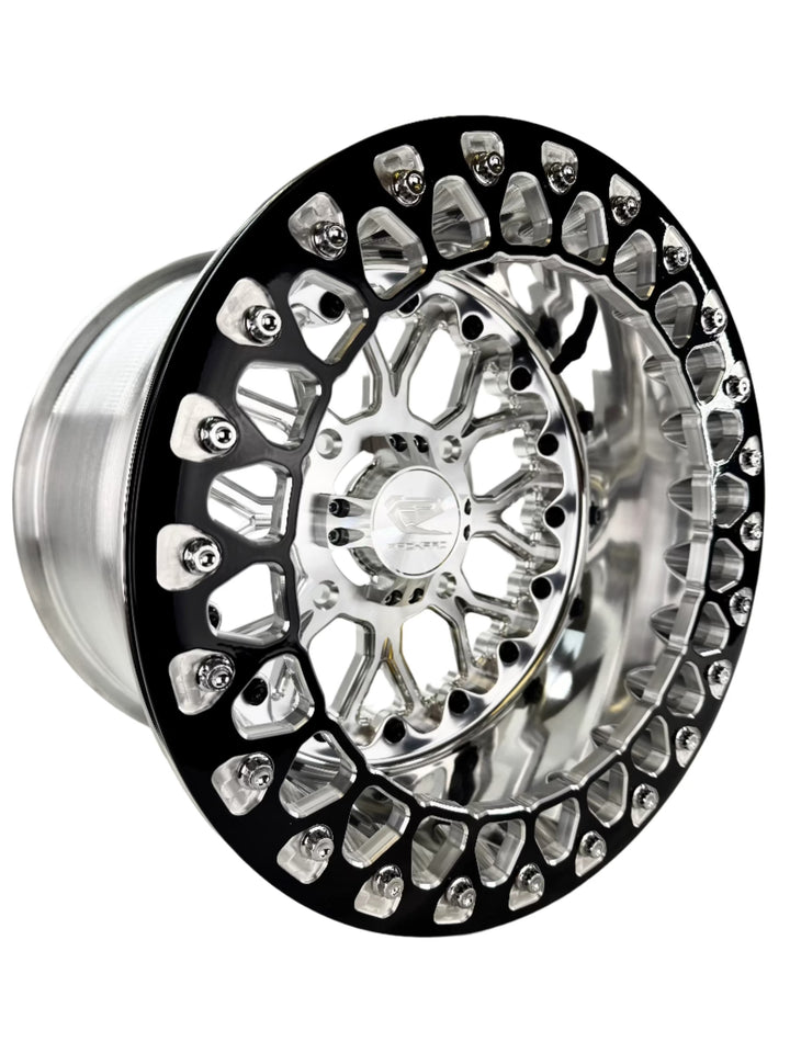 Wishbone - FF Forged Polished Beadlock - Silver complete UTV wheel