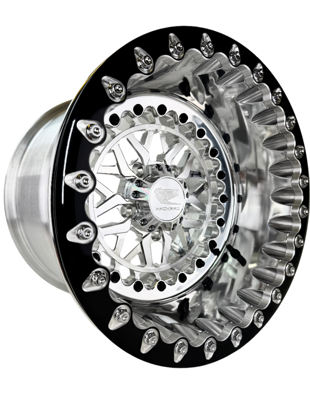 Apollo - FF Forged Polished Beadlock - Silver RZR Pro R 5x4.5 complete UTV wheel