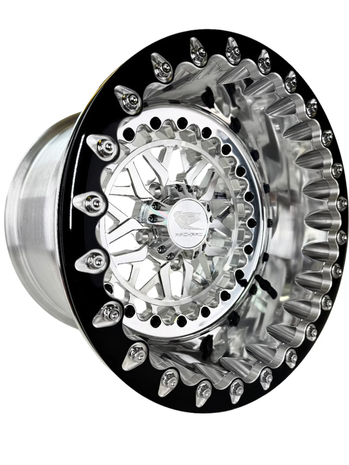 Apollo - FF Forged Polished Beadlock - Silver RZR Pro R 5x4.5 complete UTV wheel