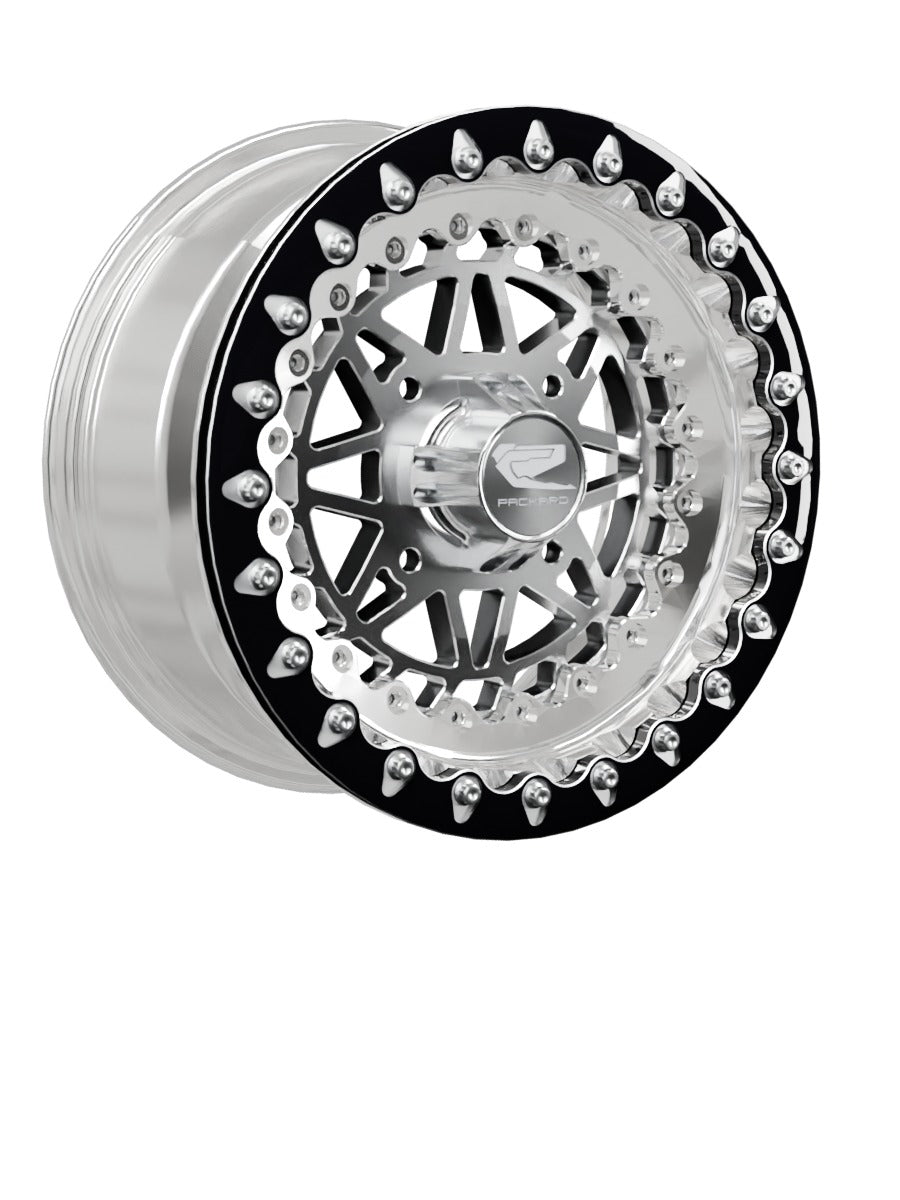 Apollo - FF Forged Polished Beadlock - Silver - 15x7 | 4x136 / Contrast Machined V.1 / Spinner cap