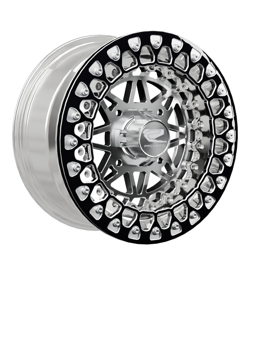 Apollo - FF Forged Polished Beadlock - Silver - 15x7 | 4x136 / Contrast Machined V.2 / Spinner cap