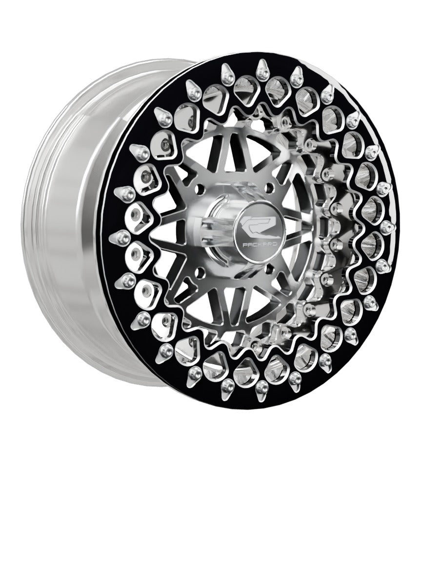 Apollo - FF Forged Polished Beadlock - Silver - 15x7 | 4x136 / Contrast Machined V.3 / Spinner cap