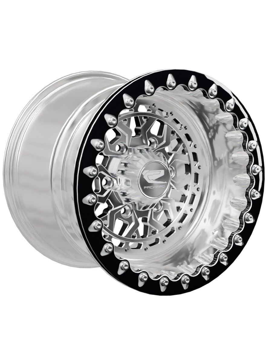 Apollo - FF Forged Polished Beadlock - Silver Maverick R 6x139.7 - 15x11 | 6X139.7 / Contrast Machined V.1 / Yes
