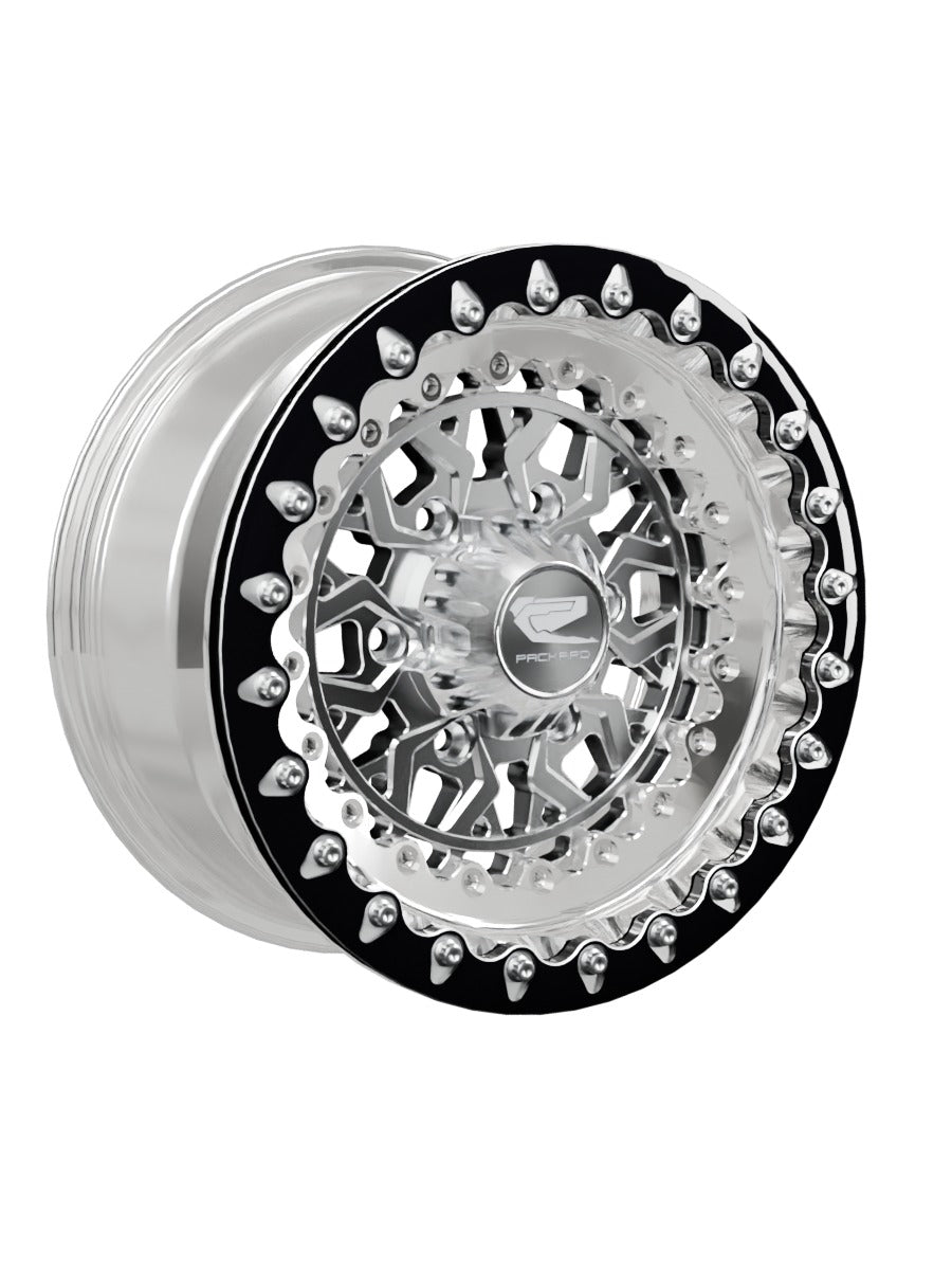 Apollo - FF Forged Polished Beadlock - Silver Maverick R 6x139.7 - 15x7 | 6X139.7 / Contrast Machined V.1 / Yes