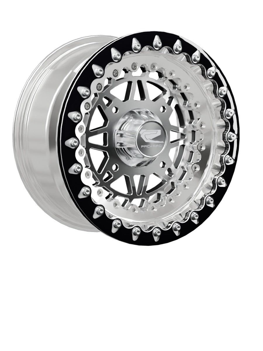 Apollo - FF Forged Polished Beadlock - Silver - 15x7 | 4x156 / Contrast Machined V.1 / Spinner cap