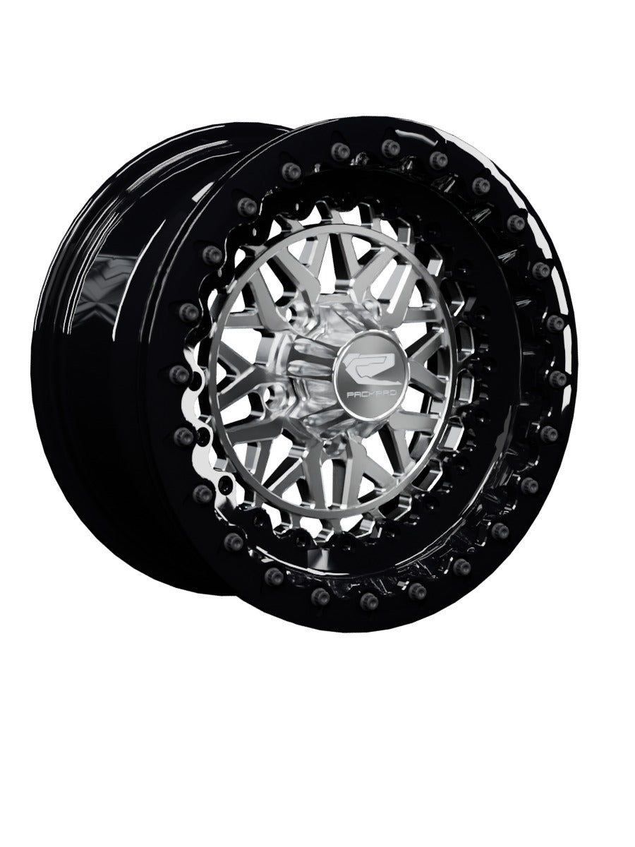 Apollo - FF Forged Beadlock - Silver RZR Pro R 5x4.5 - 15x7 | 5X4.5 / Gloss Black V.1 / Spinner cap