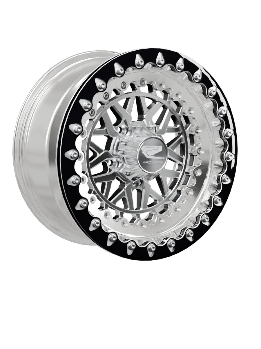 Apollo - FF Forged Polished Beadlock - Silver RZR Pro R 5x4.5 - 15x7 | 5X4.5 / Contrast Machined V.1 / Yes