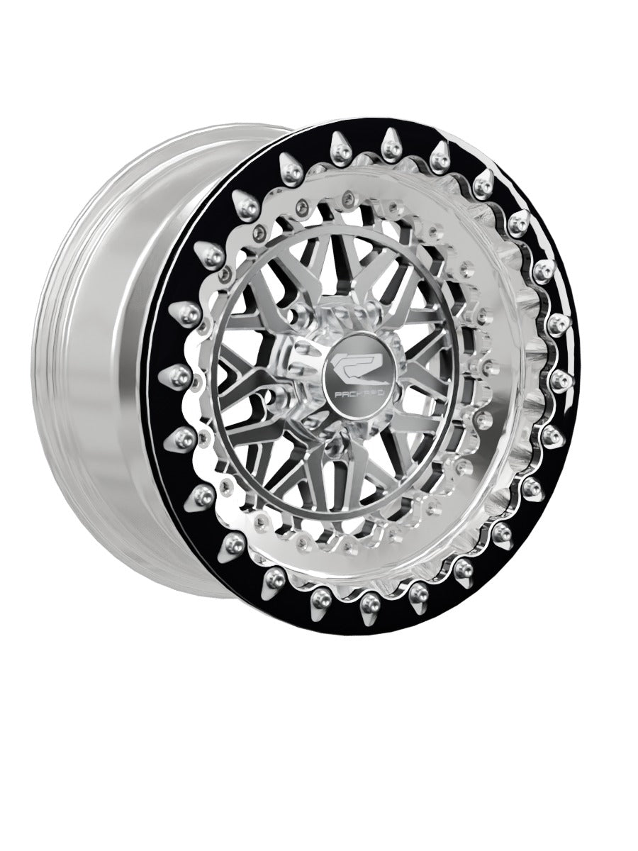 Apollo - FF Forged Polished Beadlock - Silver RZR Pro R 5x4.5 - 15x7 | 5X4.5 / Contrast Machined V.1 / No