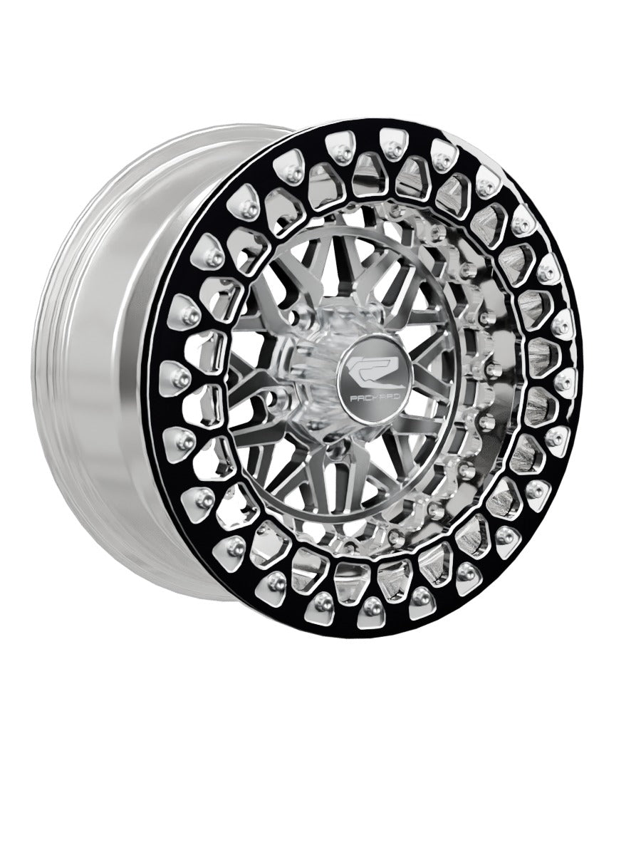 Apollo - FF Forged Polished Beadlock - Silver RZR Pro R 5x4.5 - 15x7 | 5X4.5 / Contrast Machined V.2 / Yes