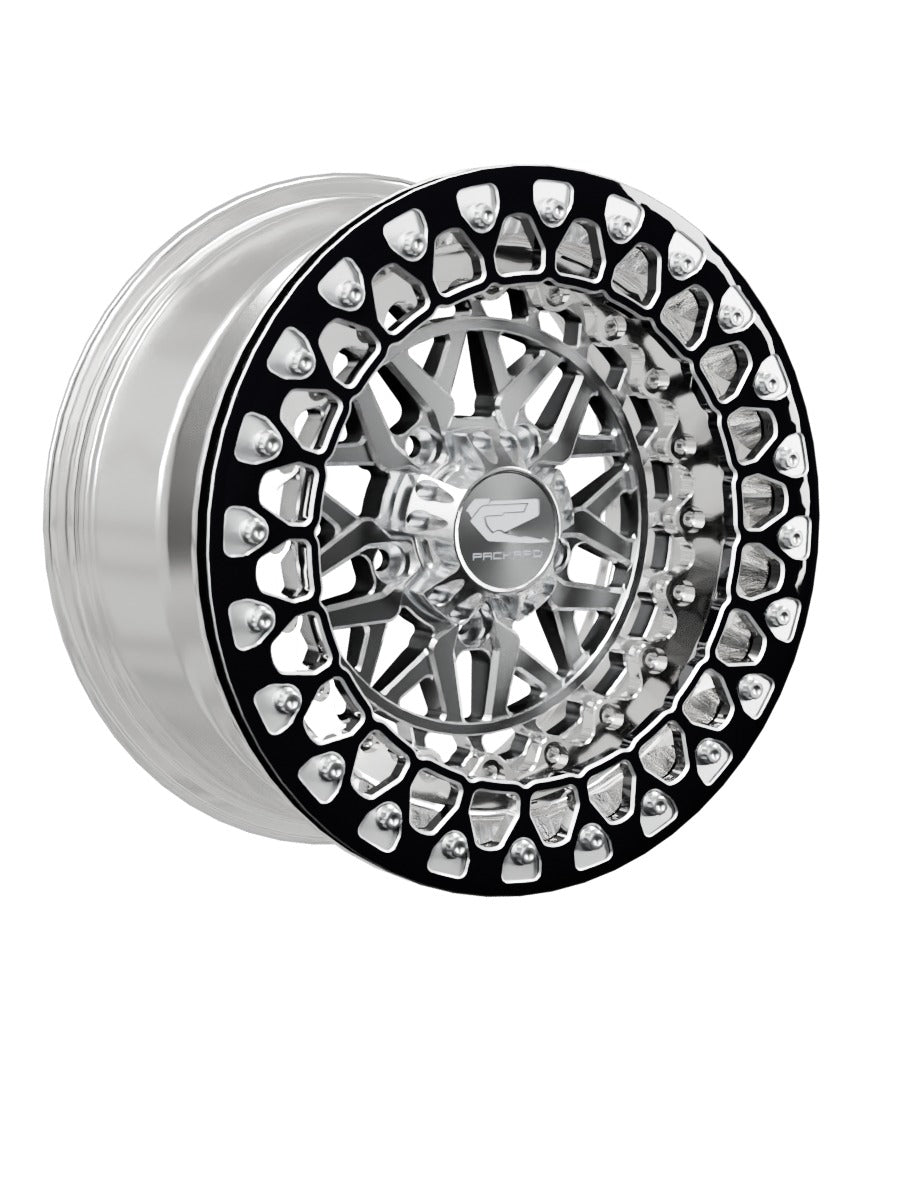 Apollo - FF Forged Polished Beadlock - Silver RZR Pro R 5x4.5 - 15x7 | 5X4.5 / Contrast Machined V.2 / No