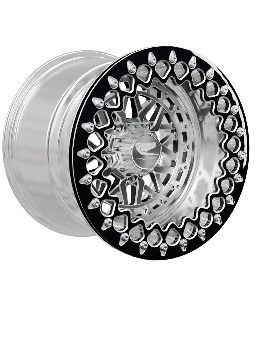 Apollo - FF Forged Polished Beadlock - Silver RZR Pro R 5x4.5 - 15x11 | 5X4.5 / Contrast Machined V.3 / Yes