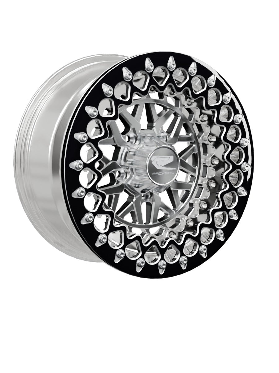 Apollo - FF Forged Polished Beadlock - Silver RZR Pro R 5x4.5 - 15x7 | 5X4.5 / Contrast Machined V.3 / Yes