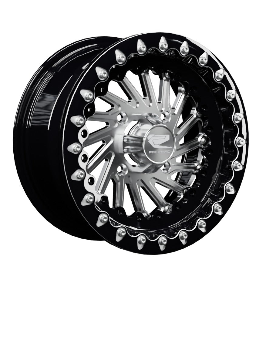 Cyclone - FF Forged Beadlock - Silver - 15x7 | 4x136 / Contrast Machined V.1 / Spinner cap