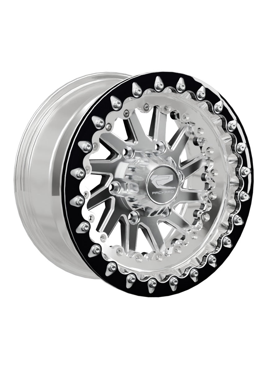 Cyclone - FF Forged Polished Beadlock - Silver Maverick R 6x139.7 - 15x7 | 6x139.7 / Contrast Machined V.1 / Spinner cap