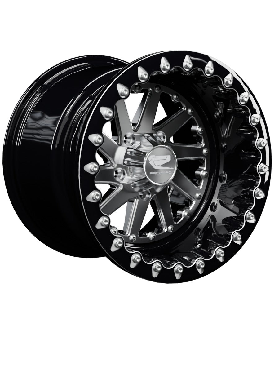 Cyclone - FF Forged Beadlock - Silver RZR Pro R 5x4.5 - 15x11 | 5X4.5 / Contrast Machined V.1 / Spinner cap