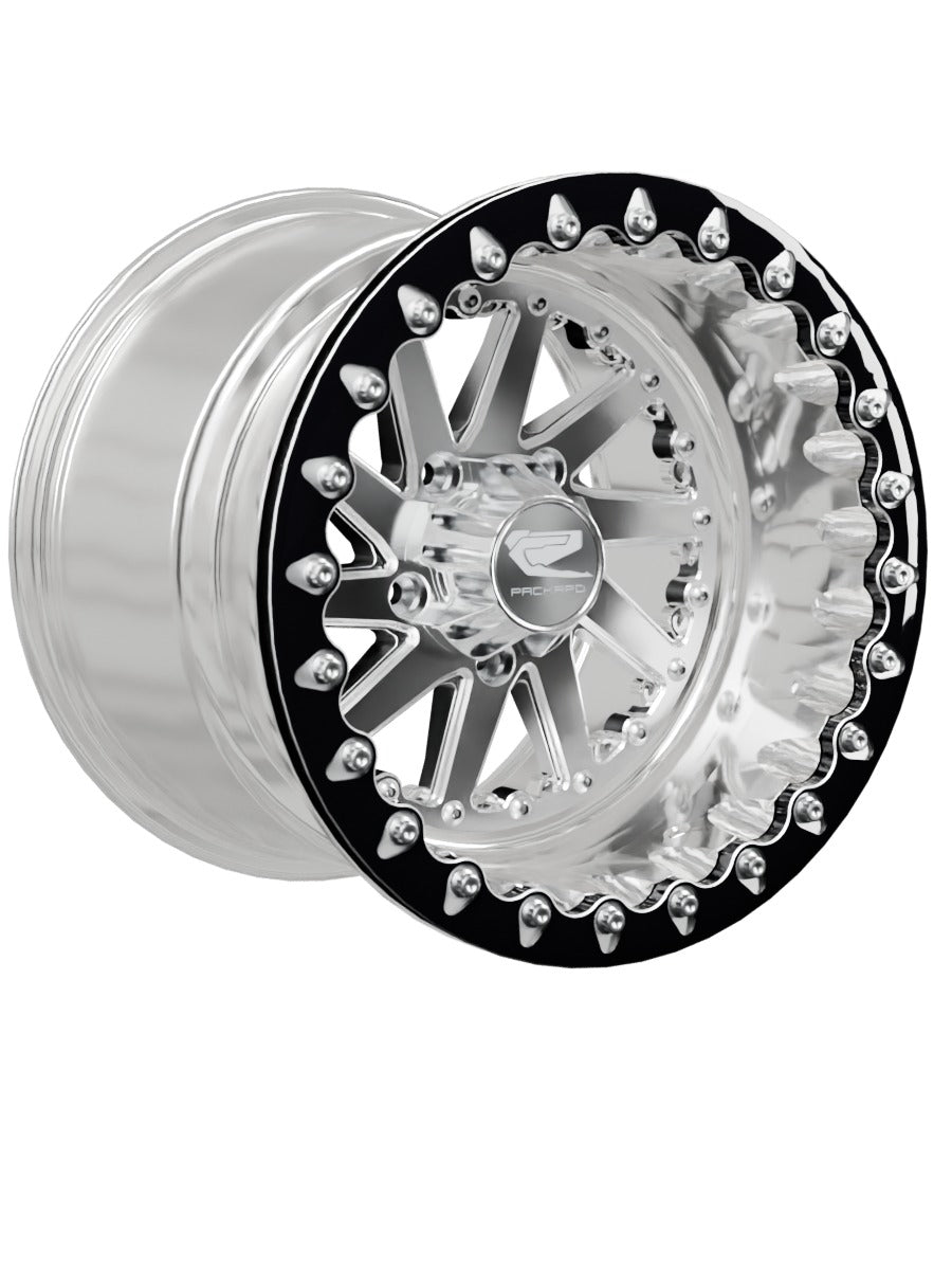 Cyclone - FF Forged Polished Beadlock - Silver RZR Pro R 5x4.5 - 15x11 | 5x4.5 / Contrast Machined V.1 / Spinner cap