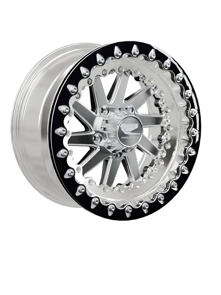 Cyclone - FF Forged Polished Beadlock - Silver RZR Pro R 5x4.5 - 15x7 | 5x4.5 / Contrast Machined V.1 / Spinner cap