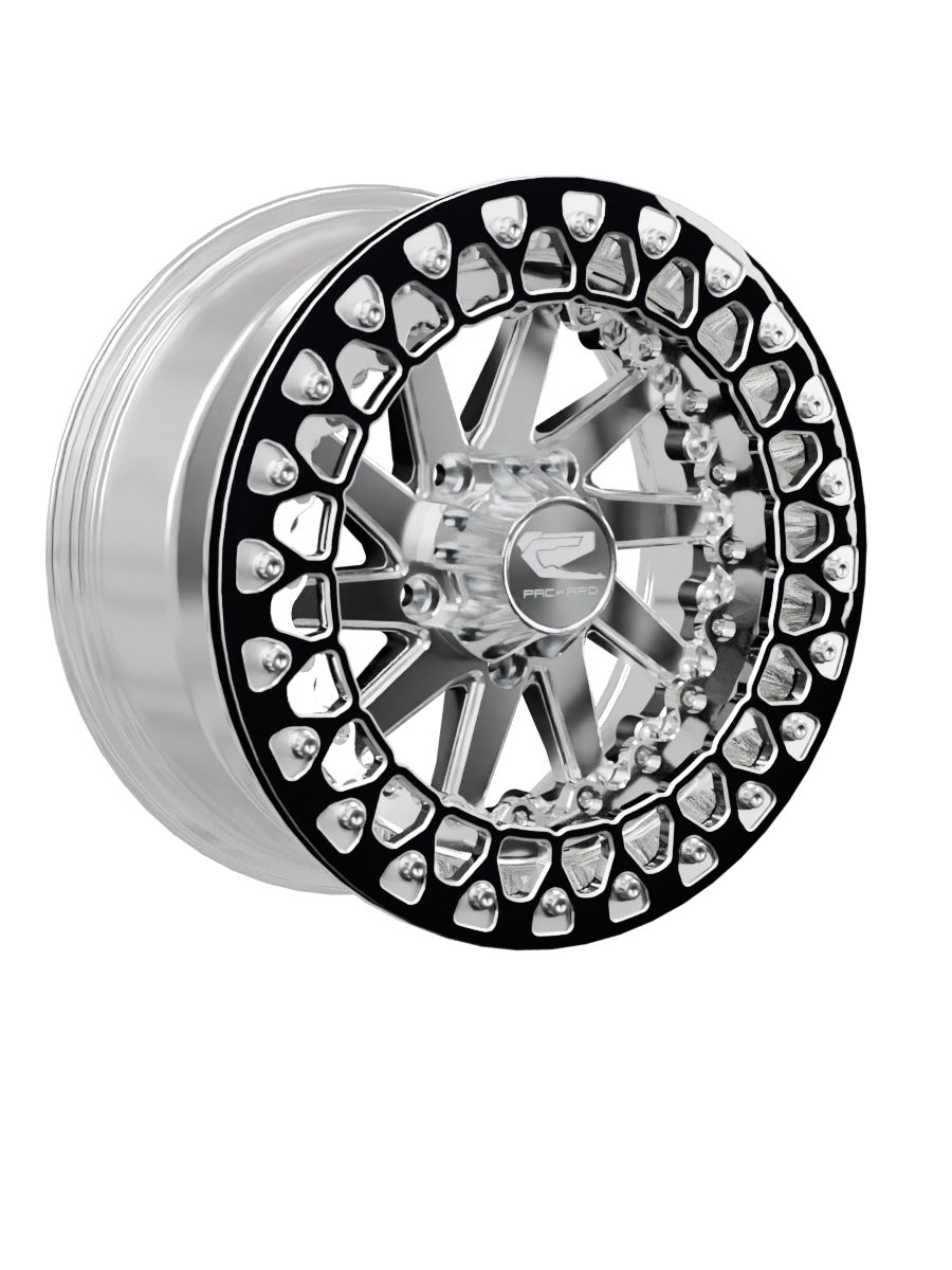 Cyclone - FF Forged Polished Beadlock - Silver RZR Pro R 5x4.5 - 15x7 | 5x4.5 / Contrast Machined V.2 / Spinner cap