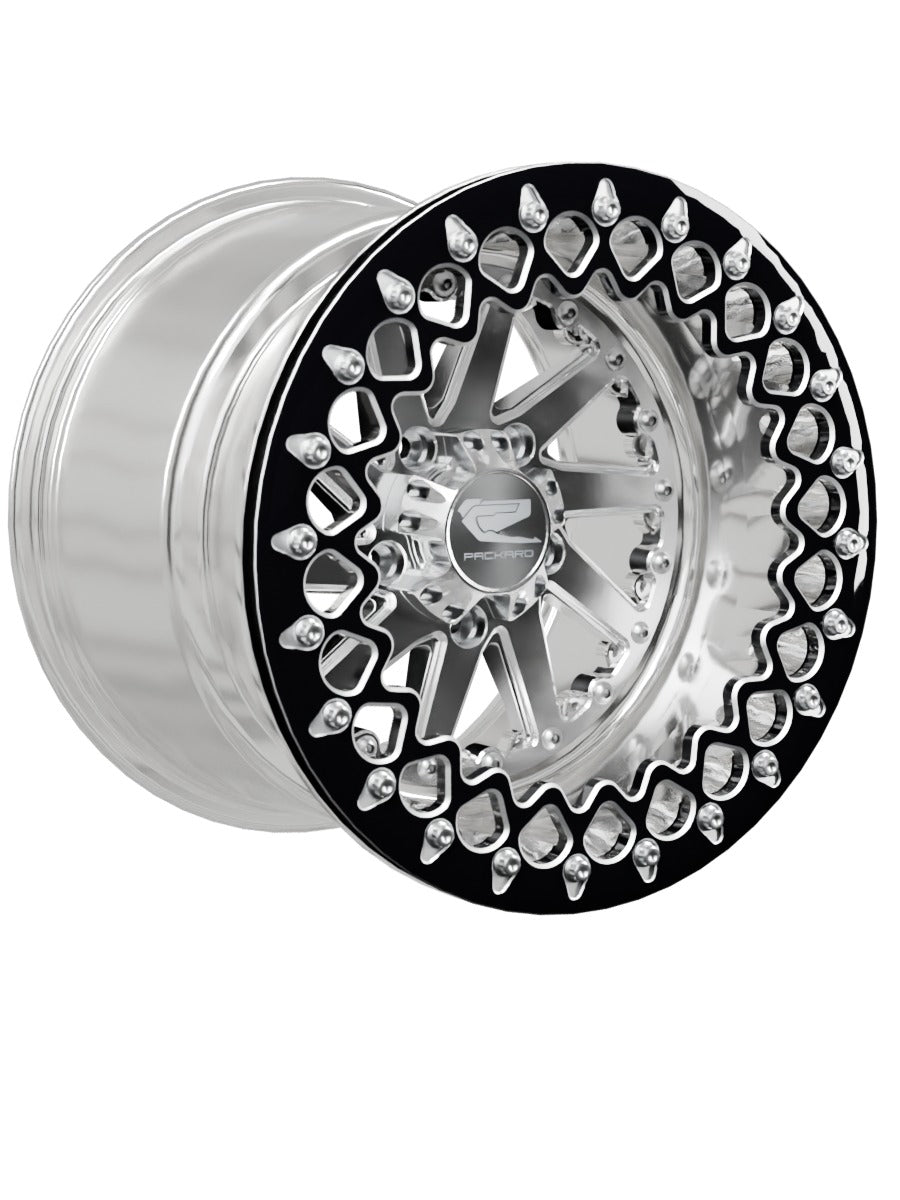 Cyclone - FF Forged Polished Beadlock - Silver RZR Pro R 5x4.5 - 15x11 | 5x4.5 / Contrast Machined V.3