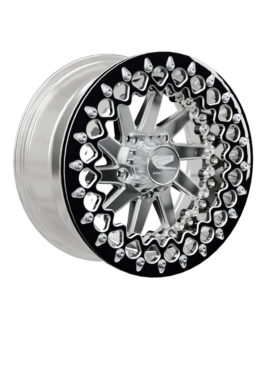 Cyclone - FF Forged Polished Beadlock - Silver RZR Pro R 5x4.5 - 15x7 | 5x4.5 / Contrast Machined V.3 / Spinner cap