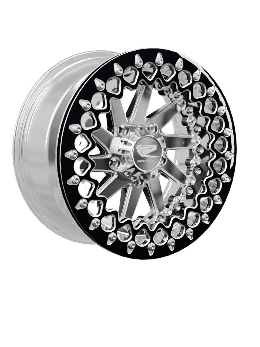 Cyclone - FF Forged Polished Beadlock - Silver RZR Pro R 5x4.5 - 15x7 | 5x4.5 / Contrast Machined V.3