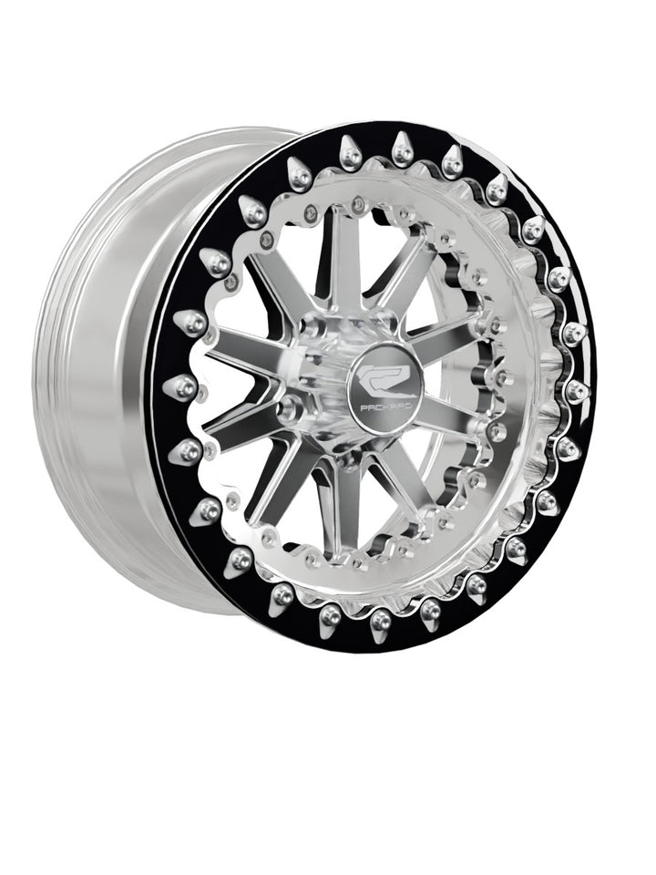 Element - FF Forged Polished Beadlock - Silver RZR Pro R 5x4.5 - 15x7 | 5X4.5 / Contrast Machined V.1 / Spinner cap