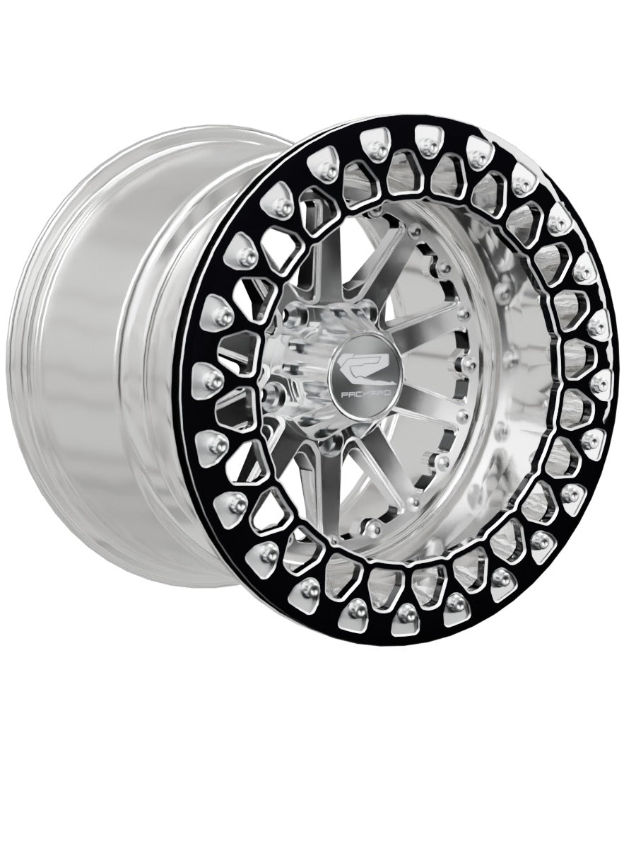Element - FF Forged Polished Beadlock - Silver RZR Pro R 5x4.5 - 15x11 | 5X4.5 / Contrast Machined V.2 / Spinner cap