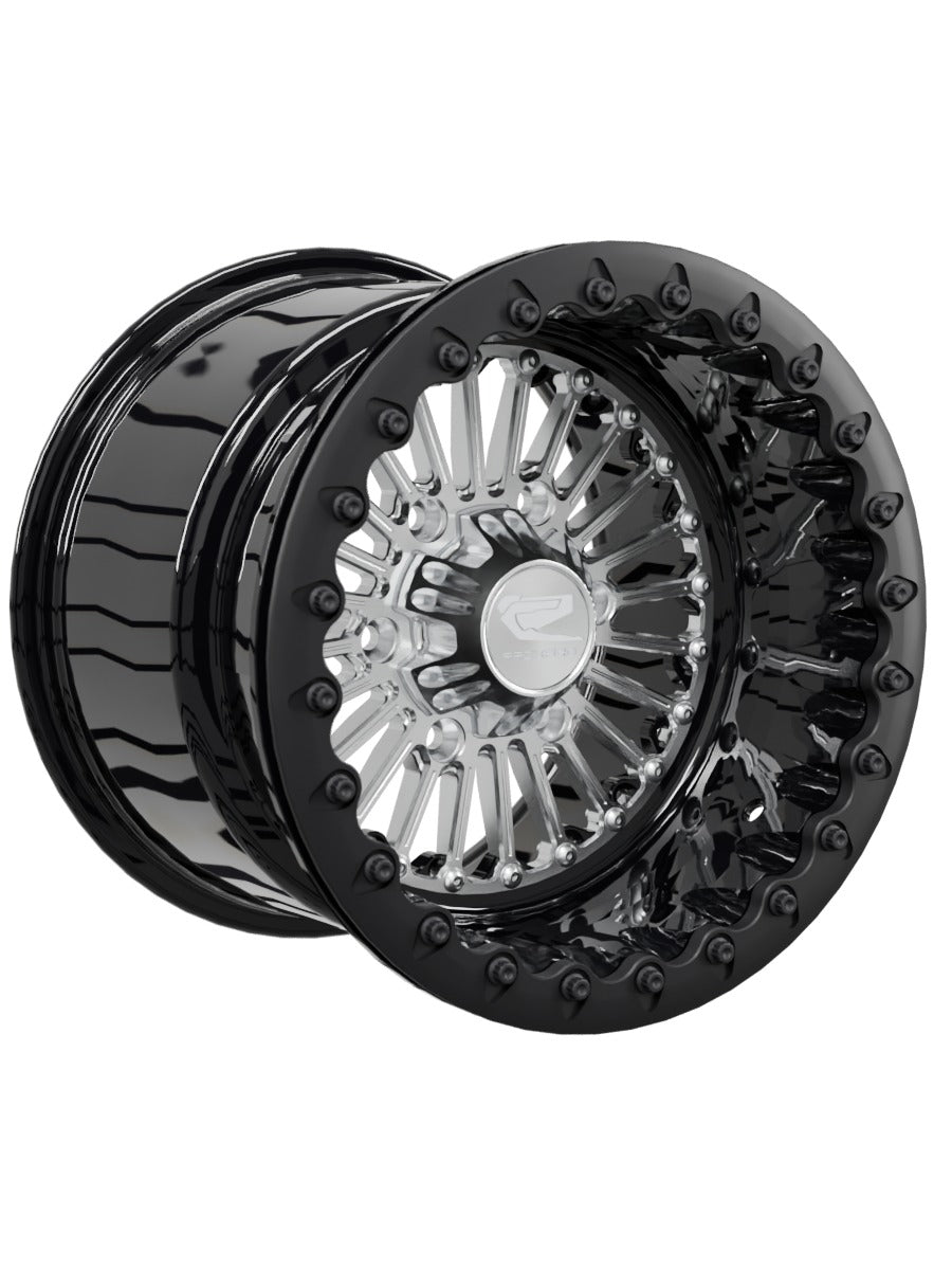 Import Beadlock — Silver Maverick R 6x139.7 — 15x11 | 6x139.7 / Satin Black V.1 with spinner cap
