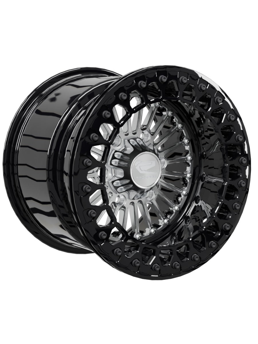 Import Beadlock — Silver Maverick R 6x139.7 — 15x11 | 6x139.7 / Gloss Black V.2 with spinner cap