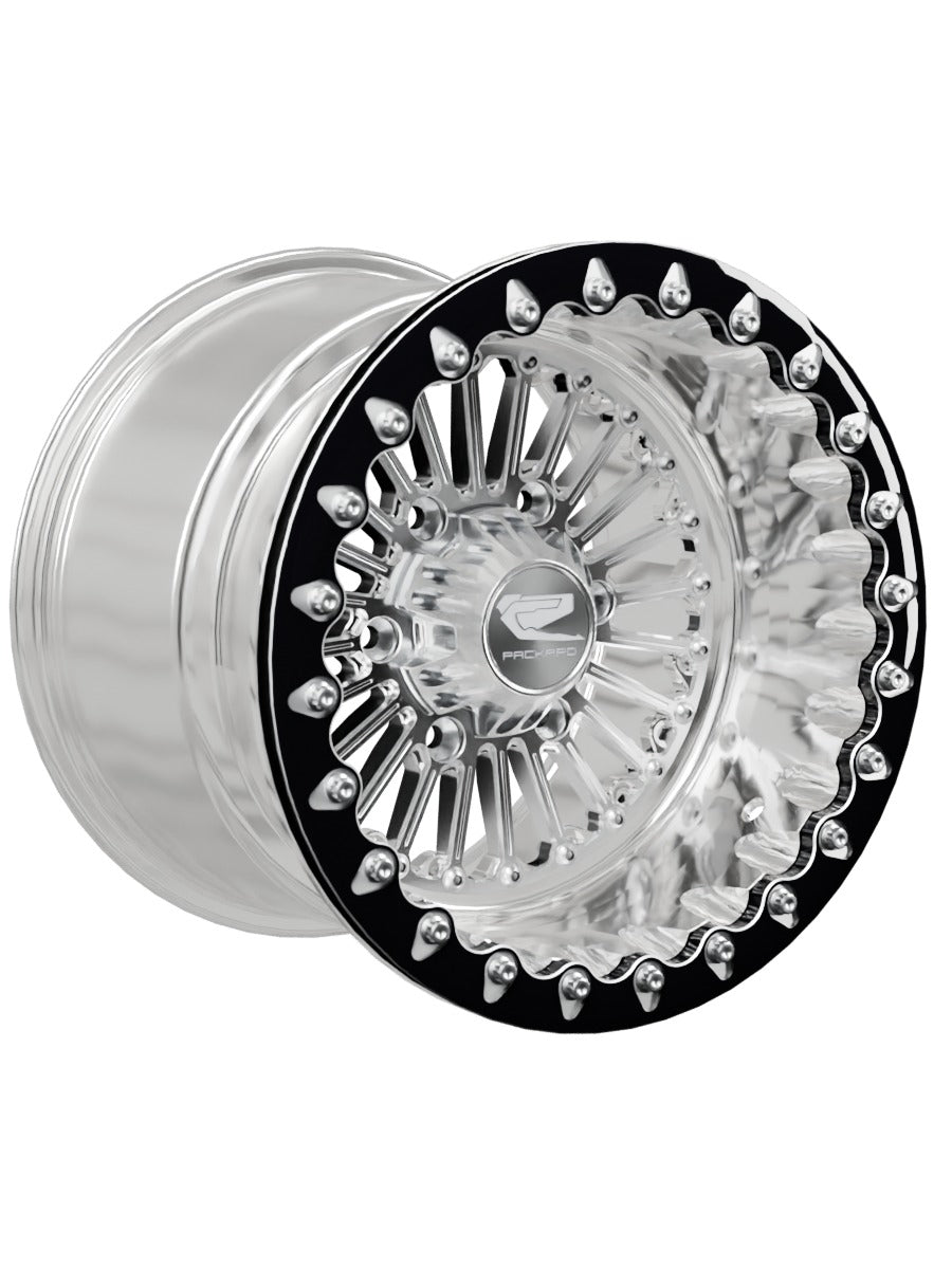 Import Polished Beadlock — Silver Maverick R 6x139.7 — 15x11 | 6x139.7 / Contrast Machined V.1 with spinner cap