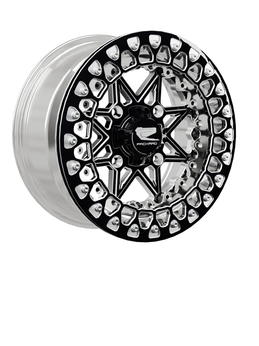 V2 Super Star - FF Forged Polished Beadlock - Gloss Black - 15x7 | 4x136 / Contrast Machined V.2