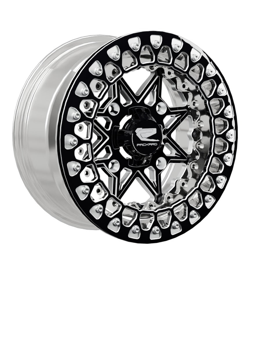 V2 Super Star - FF Forged Polished Beadlock - Gloss Black - 15x7 | 4x156 / Contrast Machined V.2