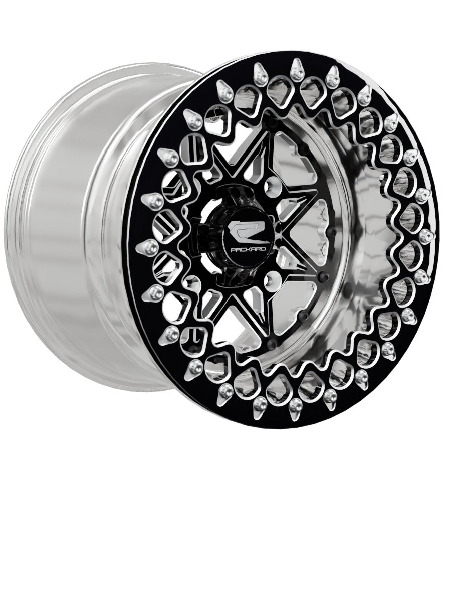 V2 Super Star - FF Forged Polished Beadlock - Gloss Black - 15x11 | 4x156 / Contrast Machined V.3