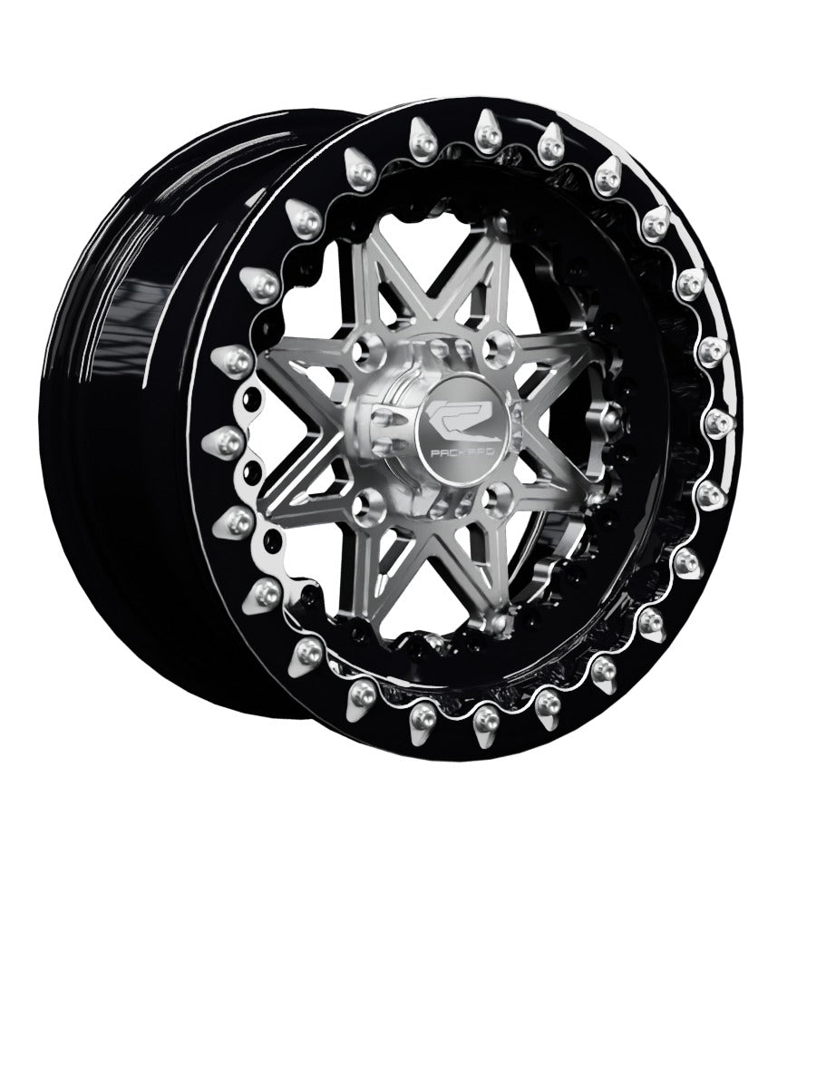 V2 Super Star - FF Forged Beadlock - Silver - 15x7 | 4x136 / Contrast Machined V.1 / No