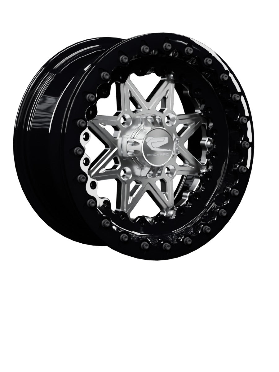 V2 Super Star - FF Forged Beadlock - Silver - 15x7 | 4x136 / Gloss Black V.1 / No