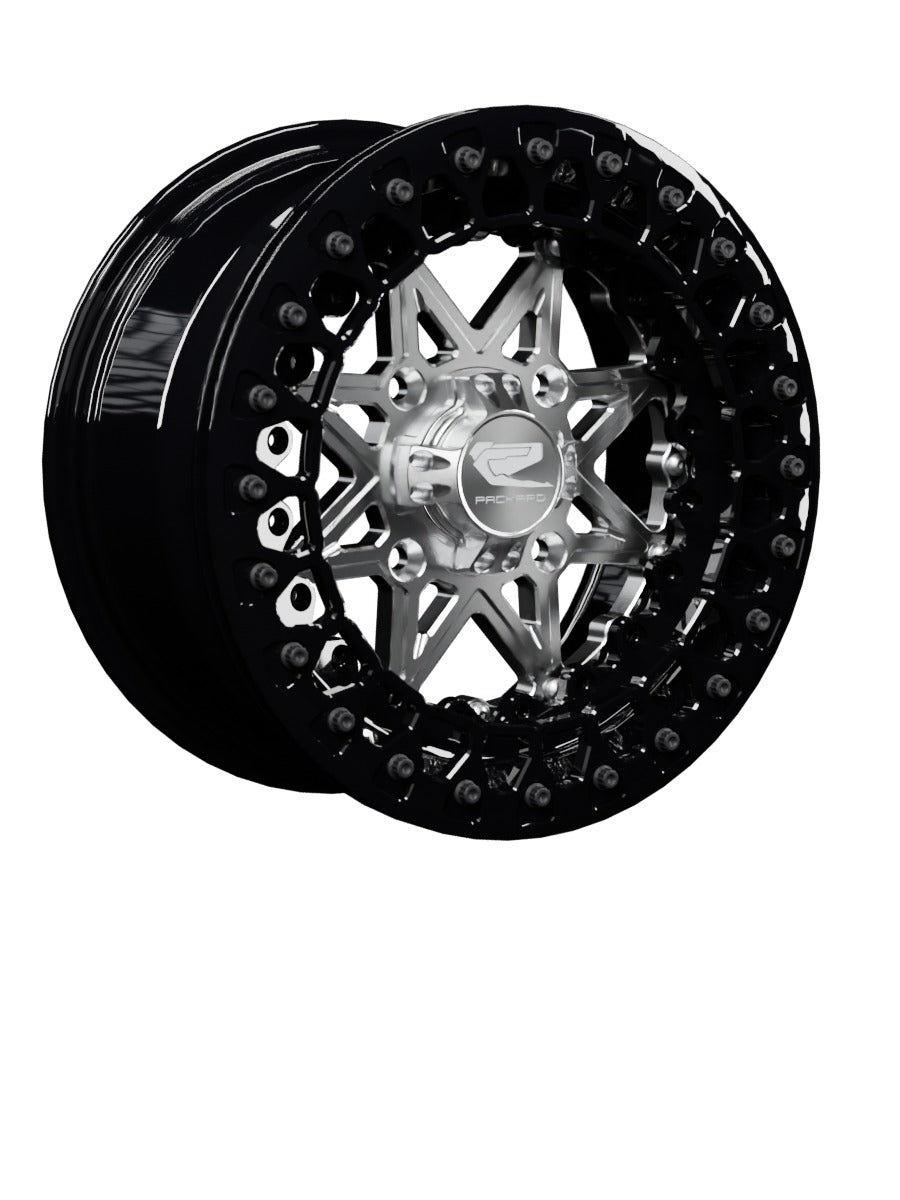 V2 Super Star - FF Forged Beadlock - Silver - 15x7 | 4x136 / Gloss Black V.2 / No