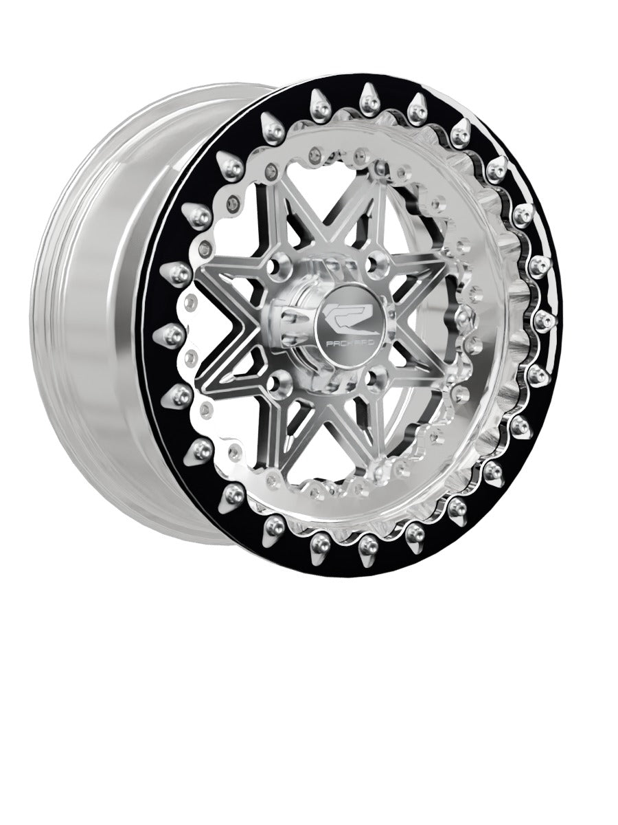 V2 - FF Forged Polished Beadlock - Silver - 15x7 | 4x136 / Contrast Machined V.1