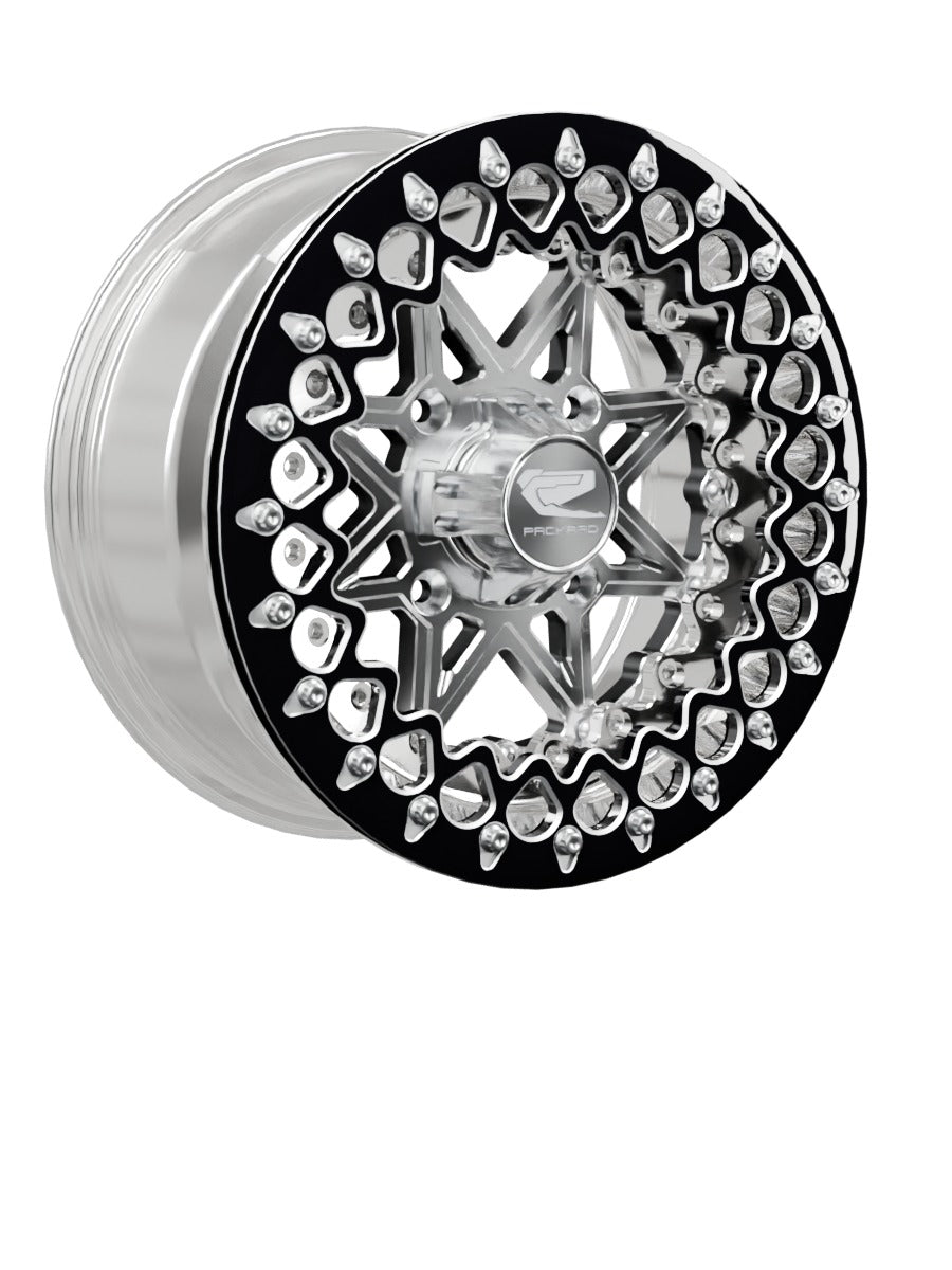 V2 - FF Forged Polished Beadlock - Silver - 15x7 | 4x136 / Contrast Machined V.3 / Spinner cap