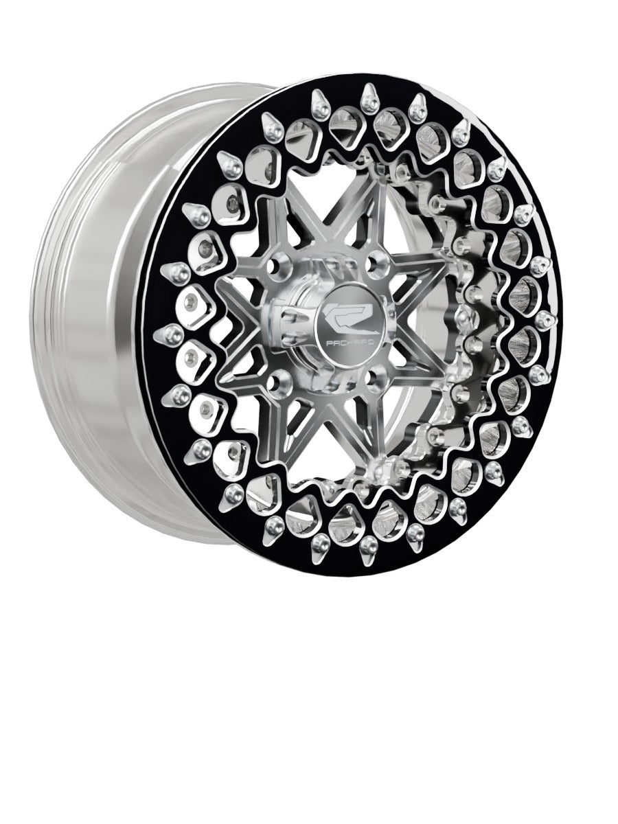 V2 - FF Forged Polished Beadlock - Silver - 15x7 | 4x136 / Contrast Machined V.3
