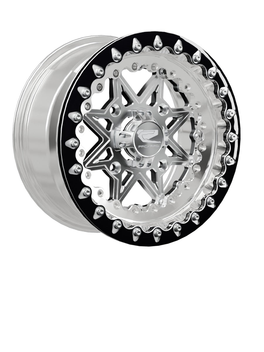 V2 - FF Forged Polished Beadlock - Silver - 15x7 | 4x156 / Contrast Machined V.1