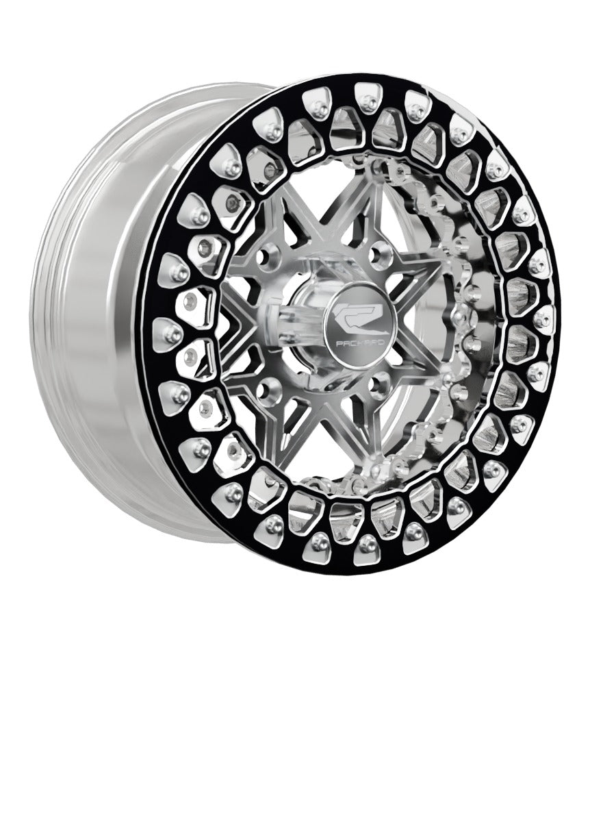 V2 - FF Forged Polished Beadlock - Silver - 15x7 | 4x156 / Contrast Machined V.2 / Spinner cap