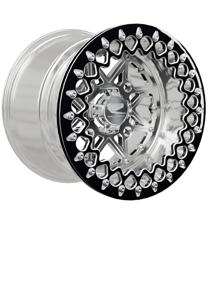 V2 - FF Forged Polished Beadlock - Silver - 15x11 | 4x156 / Contrast Machined V.3