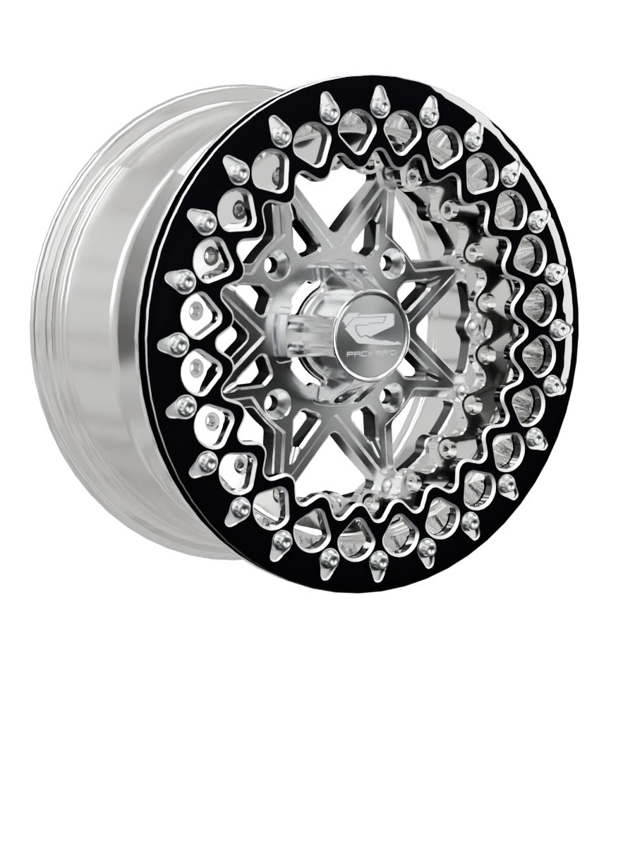 V2 - FF Forged Polished Beadlock - Silver - 15x7 | 4x156 / Contrast Machined V.3 / Spinner cap