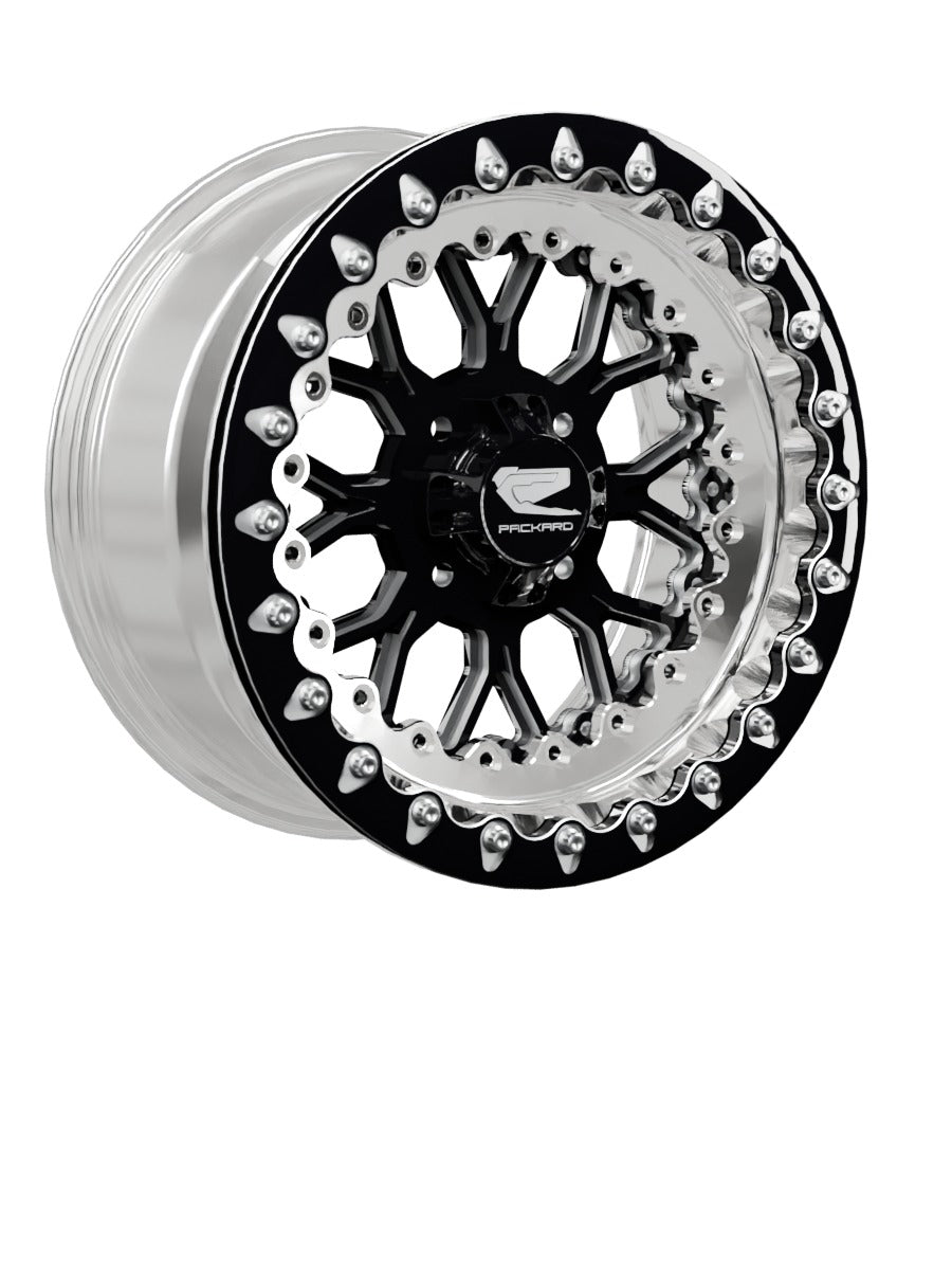 Wishbone - FF Forged Polished Beadlock - Gloss Black 4x110 - 15x7 | 4x110 / Contrast Machined V.1