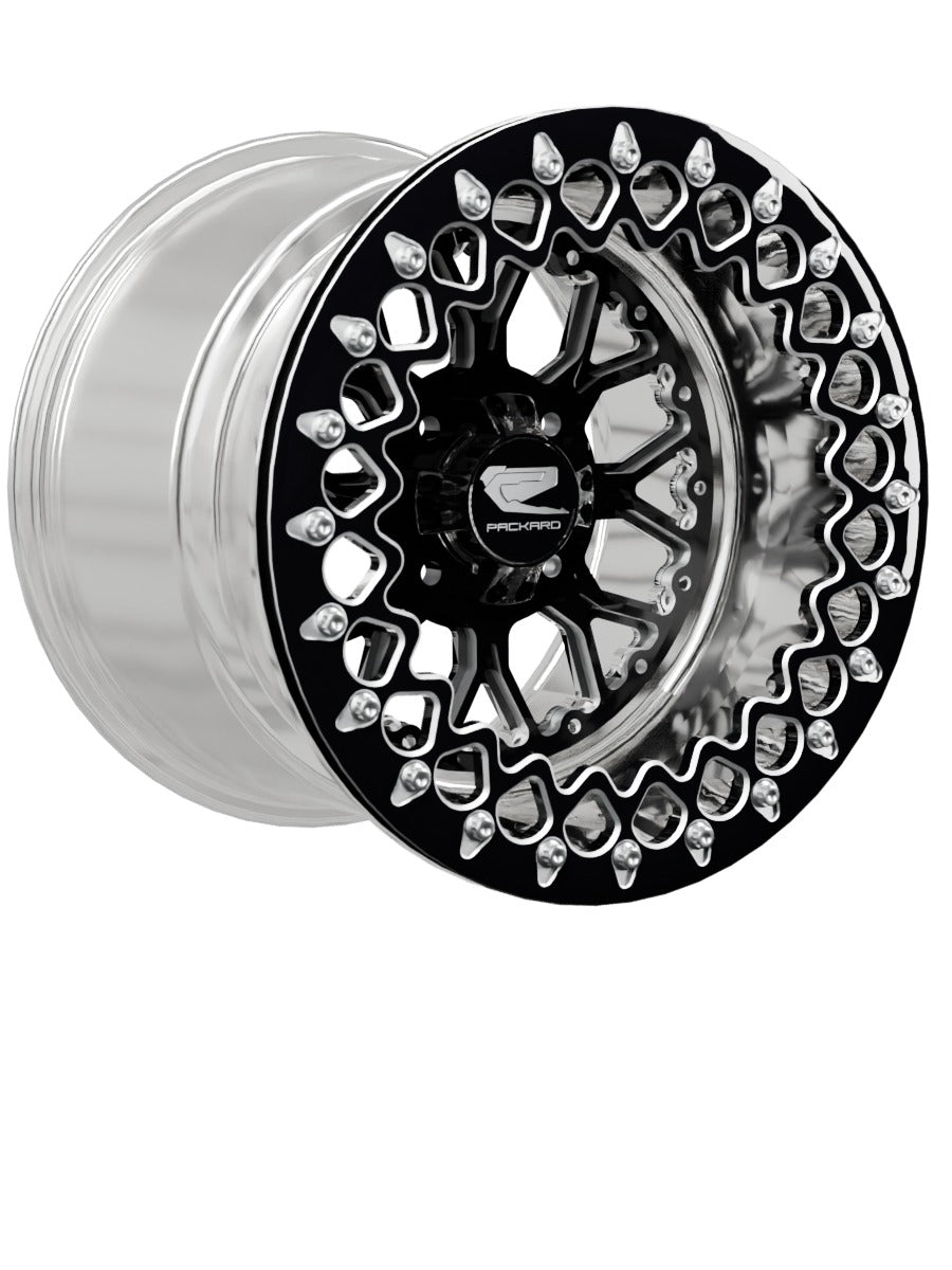 Wishbone - FF Forged Polished Beadlock - Gloss Black 4x110 - 15x11 | 4x110 / Contrast Machined V.3
