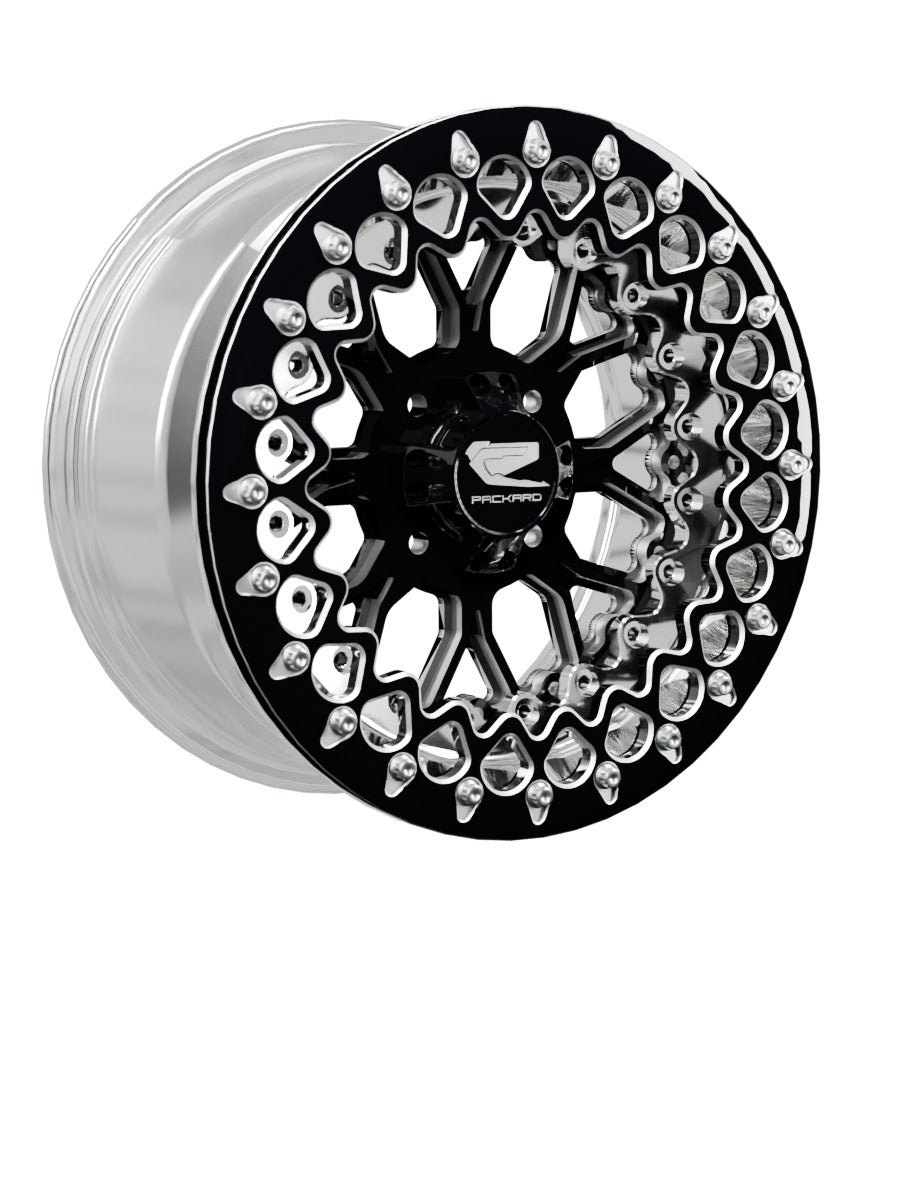 Wishbone - FF Forged Polished Beadlock - Gloss Black 4x110 - 15x7 | 4x110 / Contrast Machined V.3