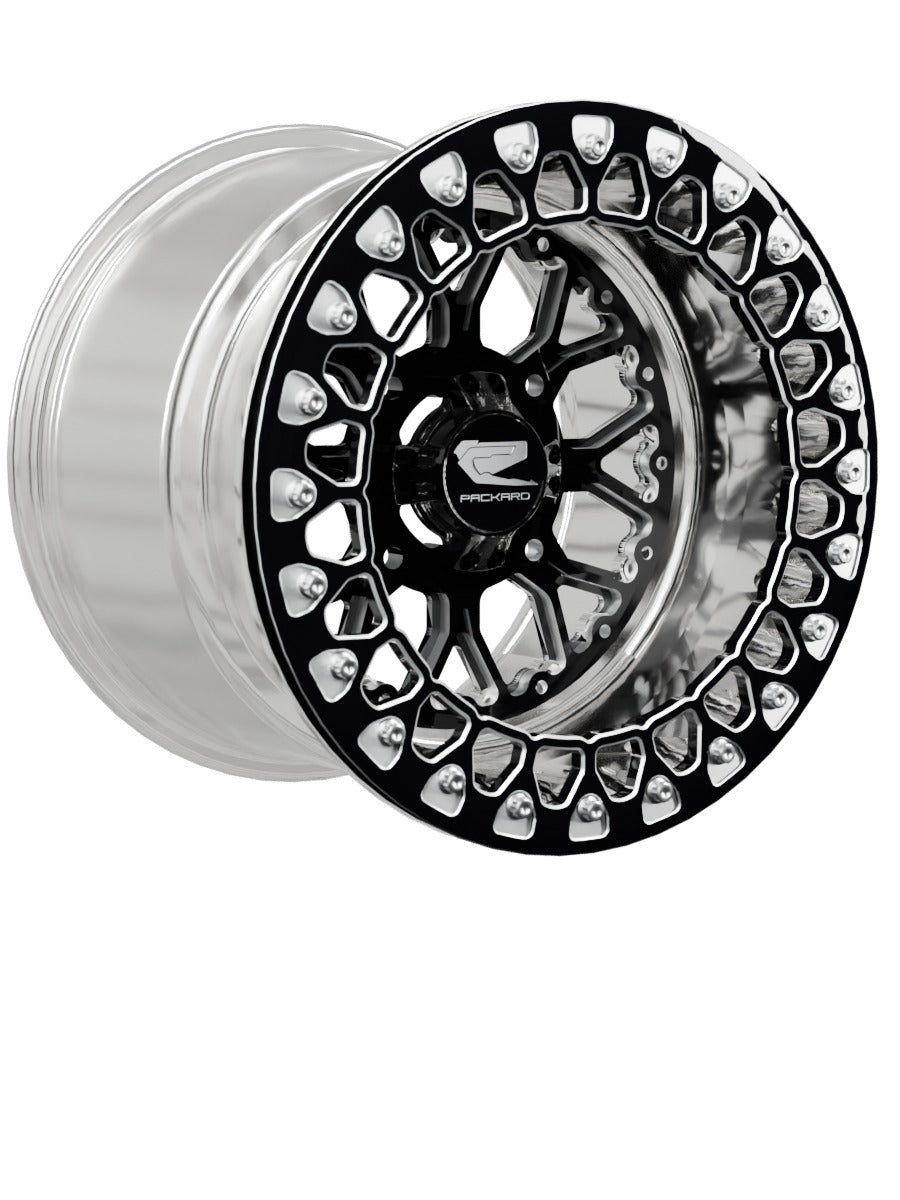Wishbone - FF Forged Polished Beadlock - Gloss Black - 15x11 | 4x136 / Contrast Machined V.2