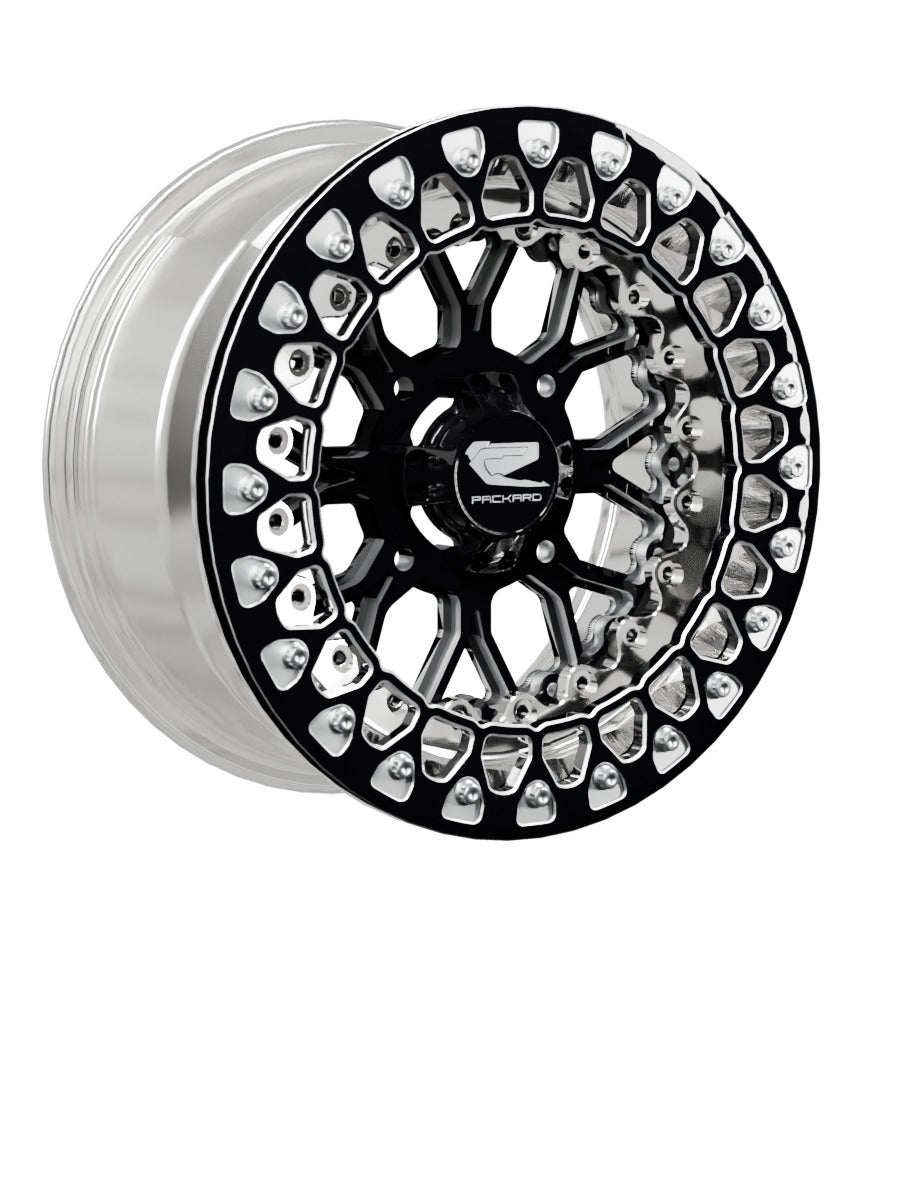 Wishbone - FF Forged Polished Beadlock - Gloss Black - 15x7 | 4x136 / Contrast Machined V.2