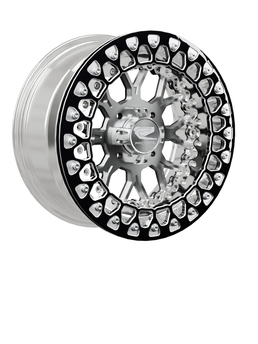 Wishbone - FF Forged Polished Beadlock - Silver 4x110 - 15x7 | 4x110 / Contrast Machined V.2 / No